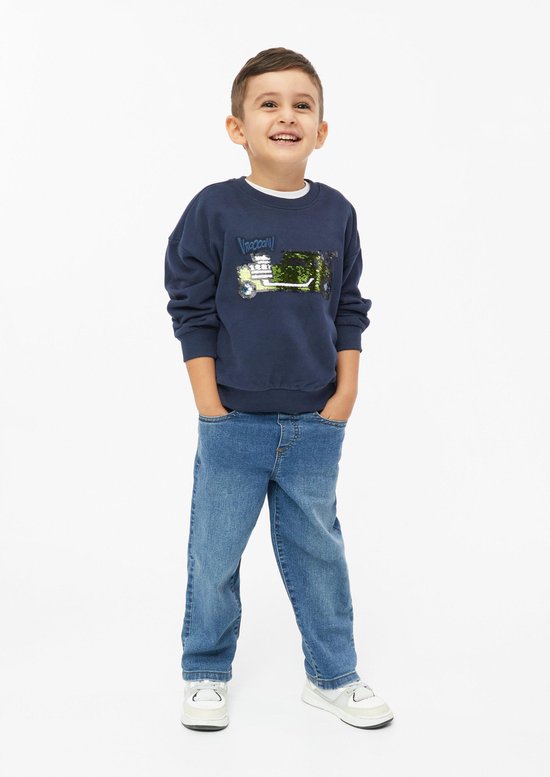 s.Oliver - male - Oversized sweatshirt met omkeerbare pailletten en borduursel