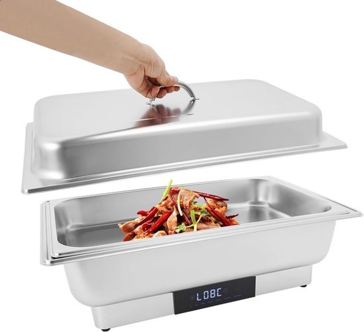 Elektrische Buffetserver 9 Liter - Roestvrij Staal Voedselwarmer met Temperatuurregeling