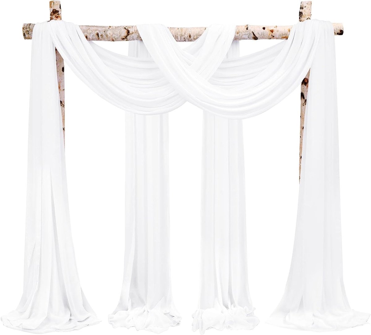 Panelen 73 x 610 cm crème wit chiffon stof draperie bruiloft boog gordijnen chiffon pure achtergrond gordijnen voor bruiloft boog ceremonie plafond decoraties