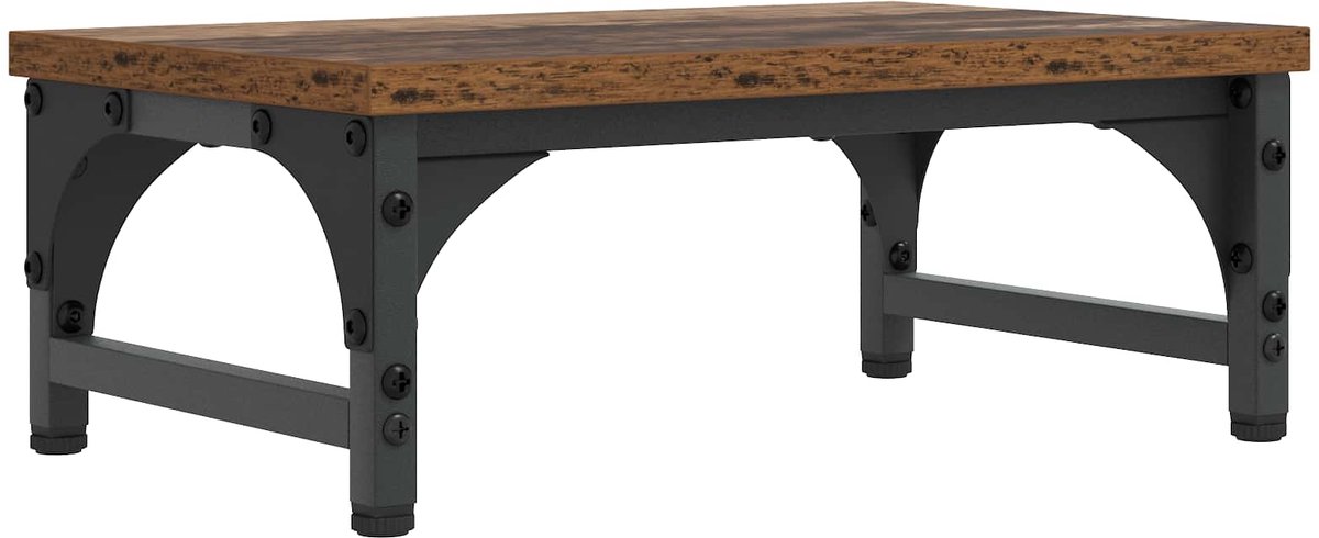 vidaXL Monitorstand - Oud - hout - 37 - x - 23 - x - 14 - cm - Bewerkt - hout Oud hout