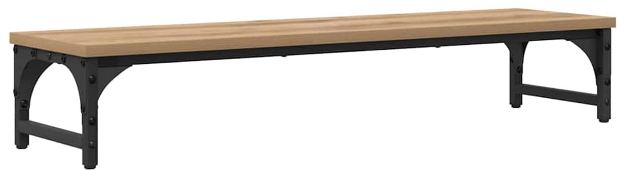 vidaXL Monitorstand - Artisanaal - eiken - 85 - x - 23 - x - 15,5 - cm - Bewerkt - hout