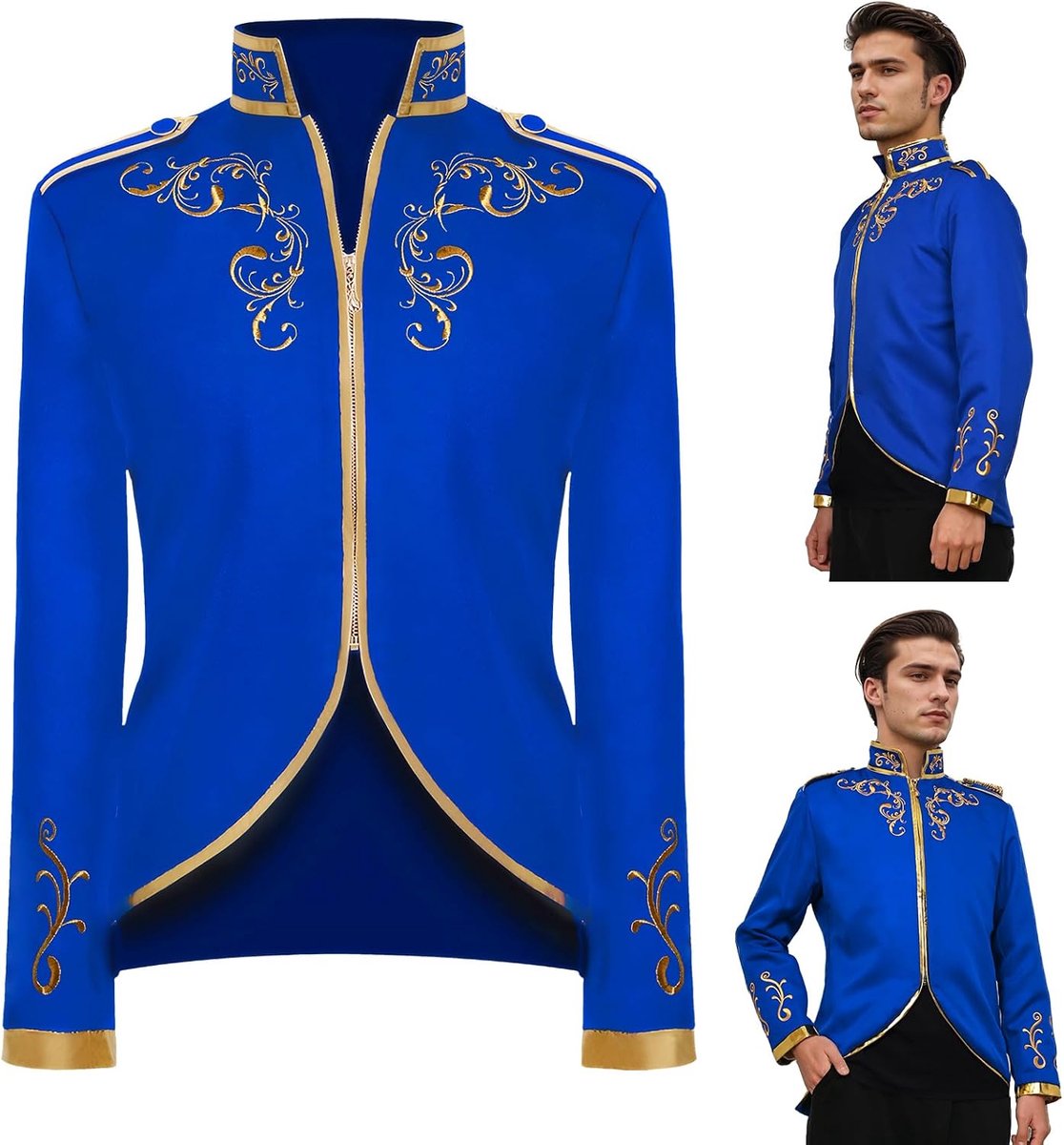 Prinsenkostuum voor heren, blazer, steampunk, gothic, middeleeuwse Victoriaanse retrokleding, Halloween cosplay