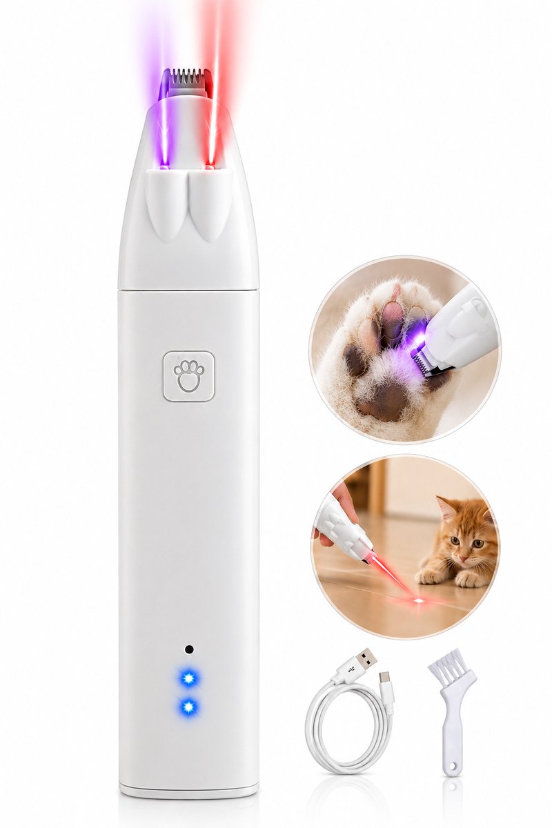Bol.com Dierentondeuse - Wit - Met Laser Functie - Voor hond, kat en paard aanbieding