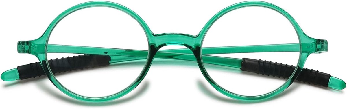 Leesbril voor Heren en Dames - Retro Ronde Leeshulp, Licht TR90 Volledige Rand, Nerd Bril - 1,0 tot 4,0 Sterkte