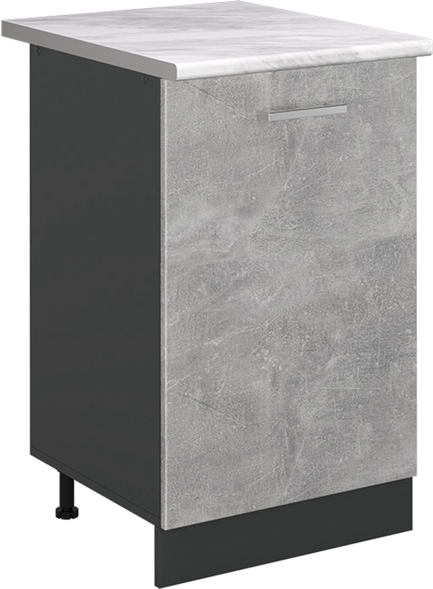Vicco Keukenonderkast R-Line, Beton/Antraciet, 50 cm marmer werkblad