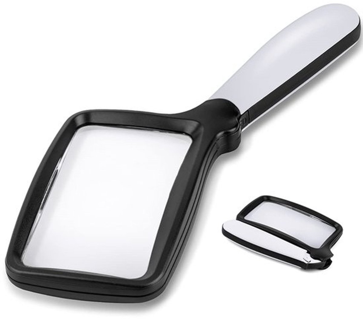 Vergrootglas handzaam - HD acryl 3x - Leesloep met LED-verlichting - Voor kranten & boeken - Vouwbaar ontwerp - Ouderen - Wit - Compact - 1 stuks