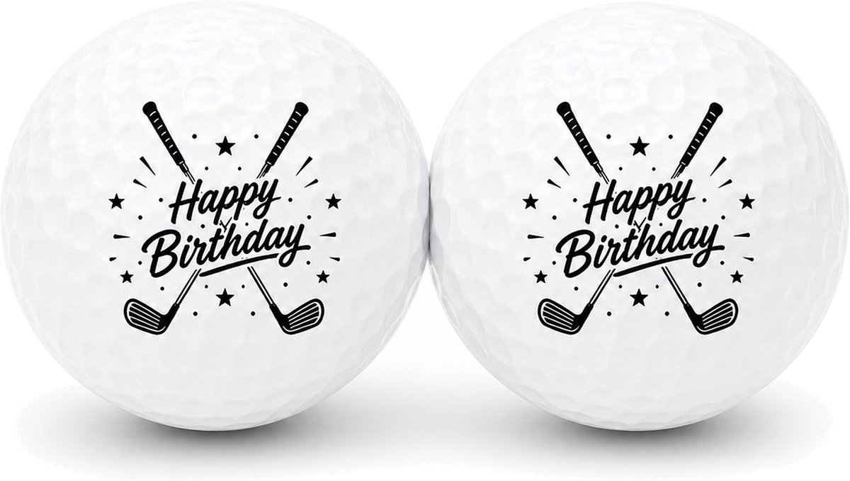 Golfballen Happy Birthday - Verjaardag Golf Cadeau - 2 stuks - Wilson - Golfbal met Opdruk