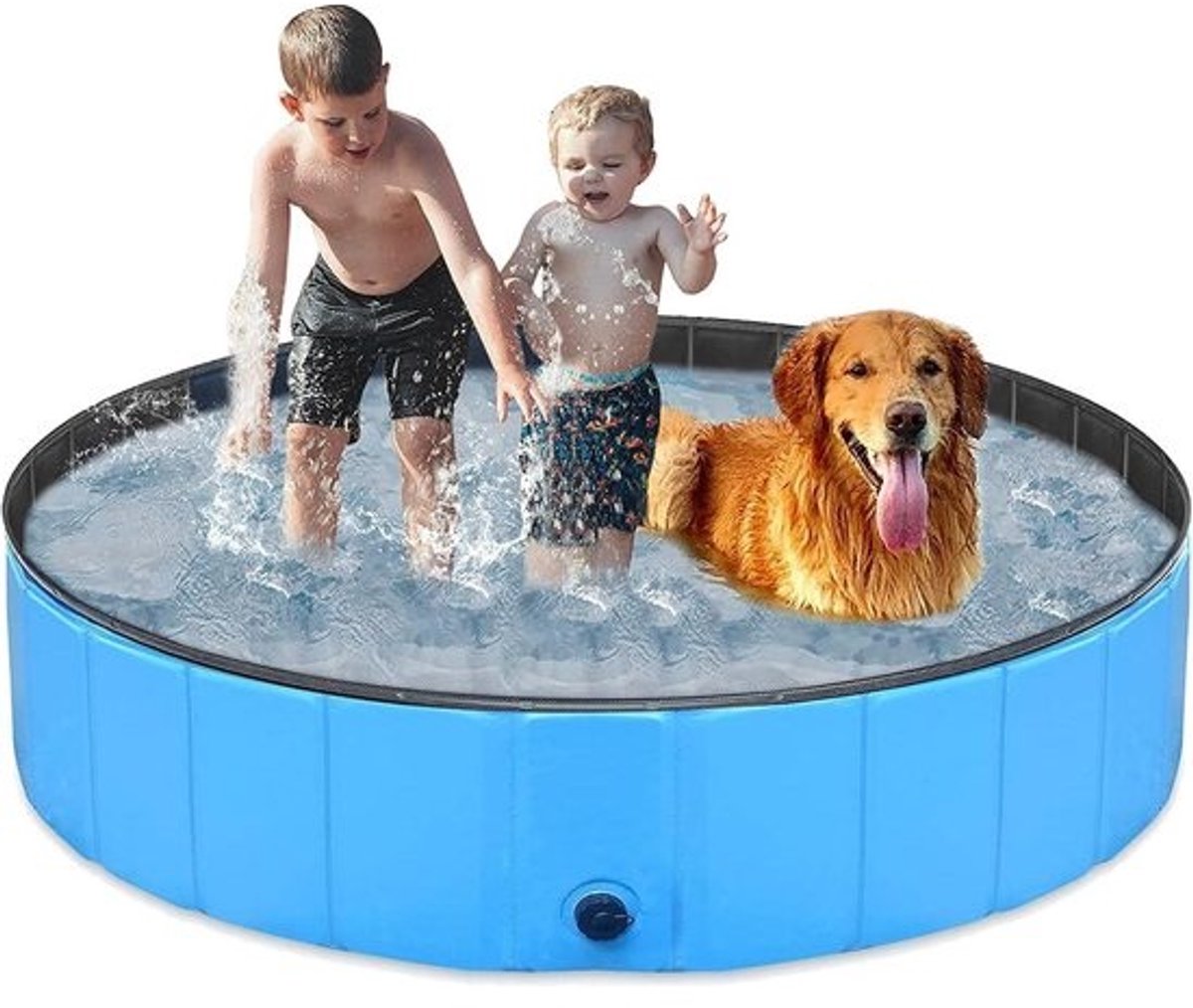 Opvouwbaar PVC Hondenzwembad - Antislip Stevig Badkuip voor Kinderen Huisdier - Tuin Patio - Badkamer - Blauwe Kleur 120 * 30