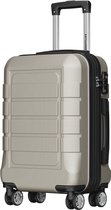 TRVLMORE Handbagage Koffer - 38-45L uitbreidbaar - TSA Cijferslot - Lichtgewicht - Uitbreidbaar - Trolley - 54x35x21.5cm - Champagne