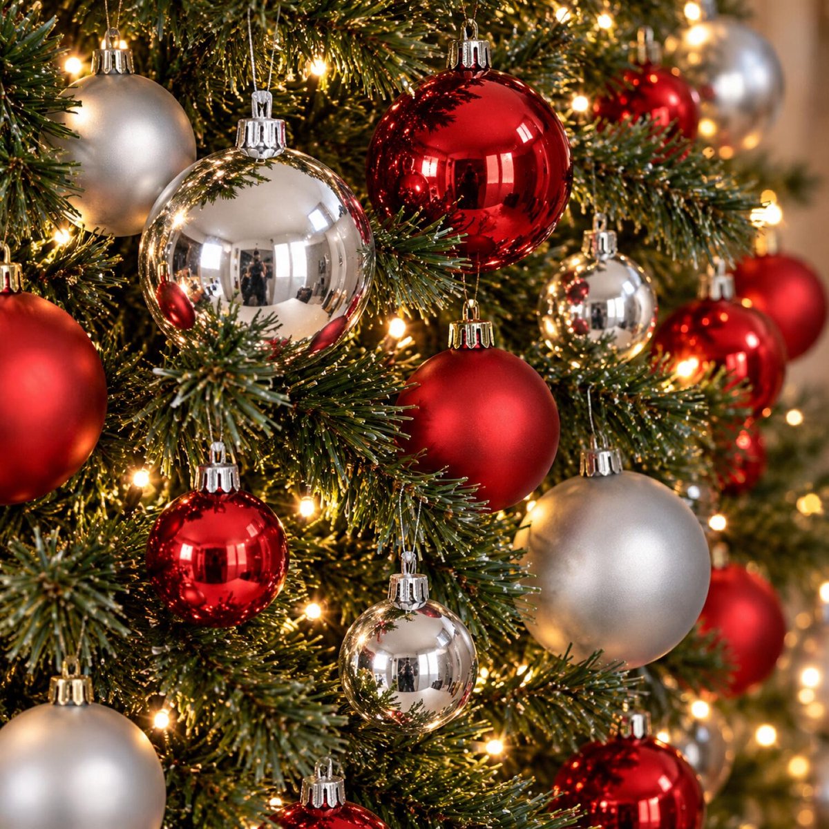 Decoris Kerstballen Mix - 44x stuks - Rood - Zilver - 6-8-10 cm - Mat en Glans – foto 8