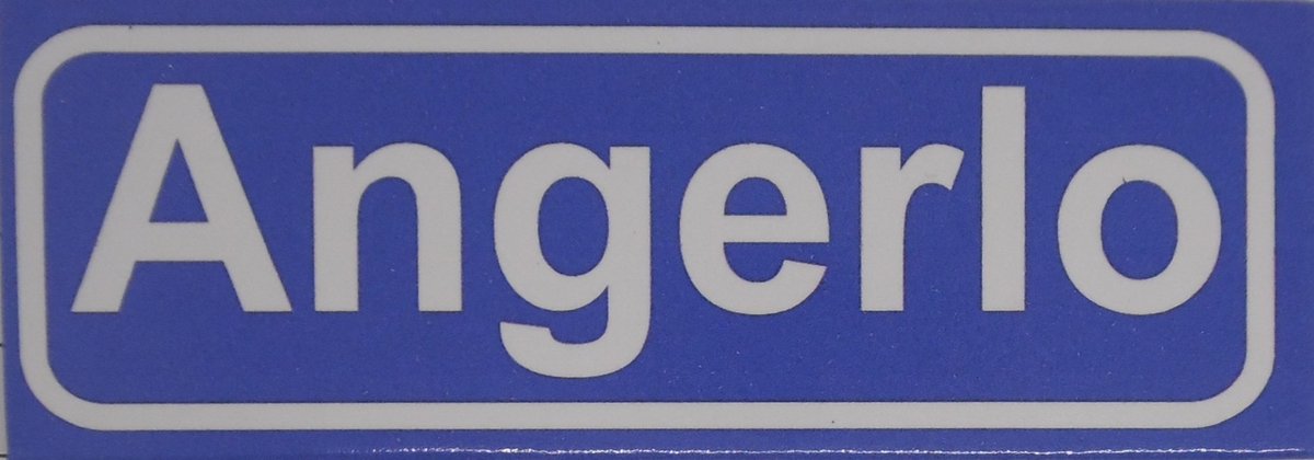 Souv© - koelkast magneet - plaatsnaam bord - kombord - souvenir - koelkastmagneetje - relatiegeschenk Angerlo