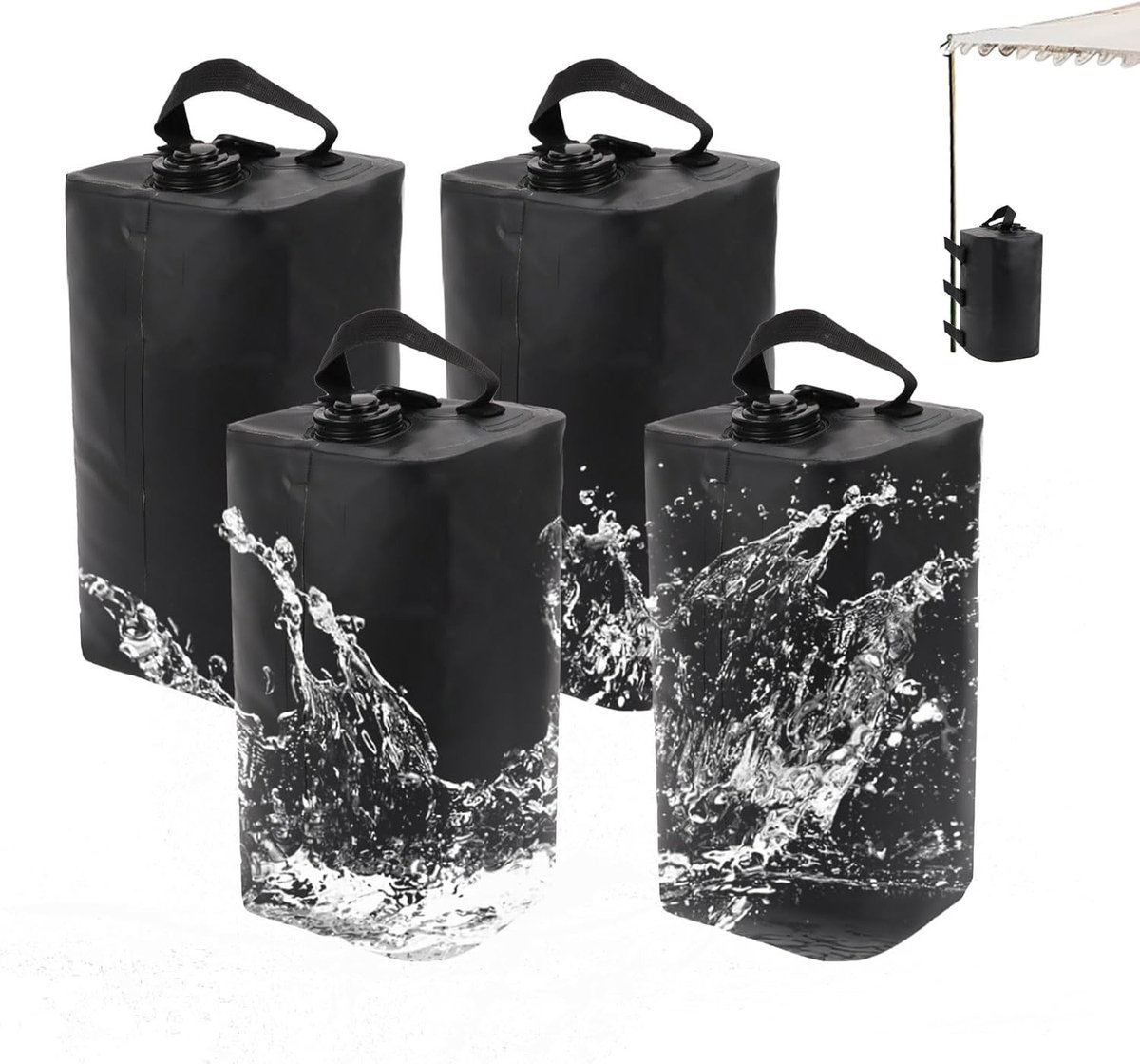 Set van 4 Zandzakken voor Tuinpaviljoens en Partytenten, Waterdicht en Windbestendig, Hoogwaardige PVC Zandzakken voor Stabiele Bevestiging en Bescherming