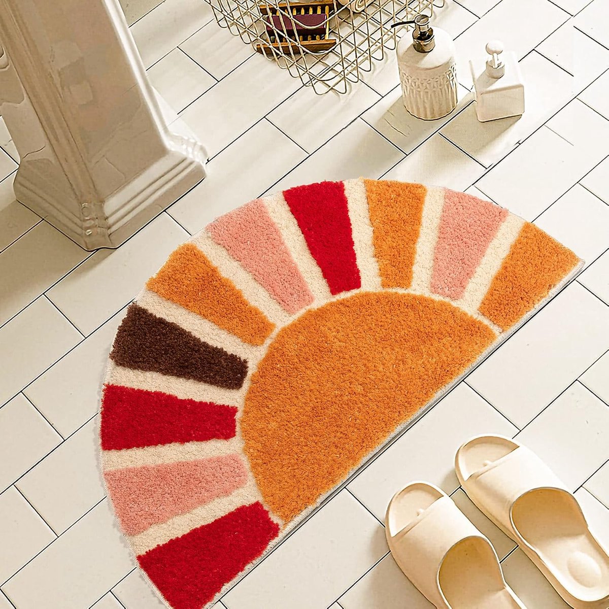 1-delige set - Badkamermat - Halfronde mat - Fluweelmat - Absorberende en antislip voetmat - Nachtkastje mat - Tapijt - Afmeting 40x60 cm