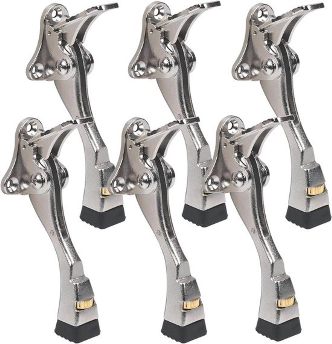 Heavy Duty Kickdown Deurstopper - Verstelbare Deurstandaard met Rubberpunt en Muurbeschermers - Ideaal voor Brede Zware Deuren