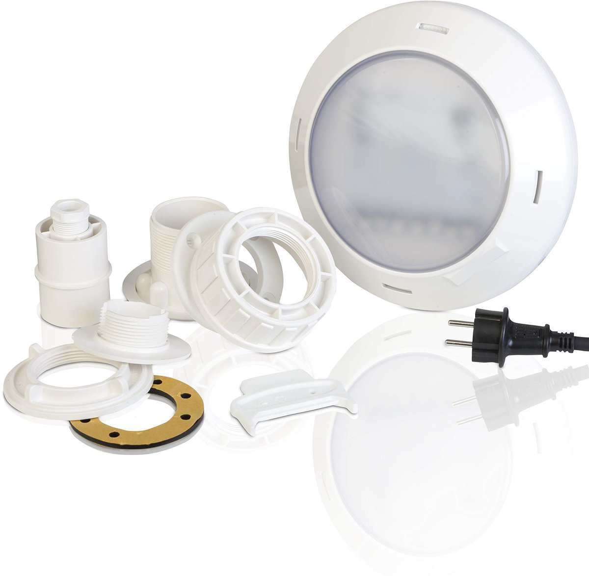 Led-projector voor zwembad - hout en composiet - wit - sfeervolle verlichting - ShopVlot
