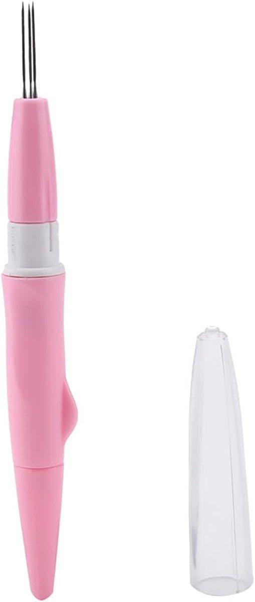 Naalden voor naaldenset gereedschap doe-het-zelf ambachtelijke roze viltstift 2 wol punch benodigdheden pen met 3 fijne naalden (#2)
