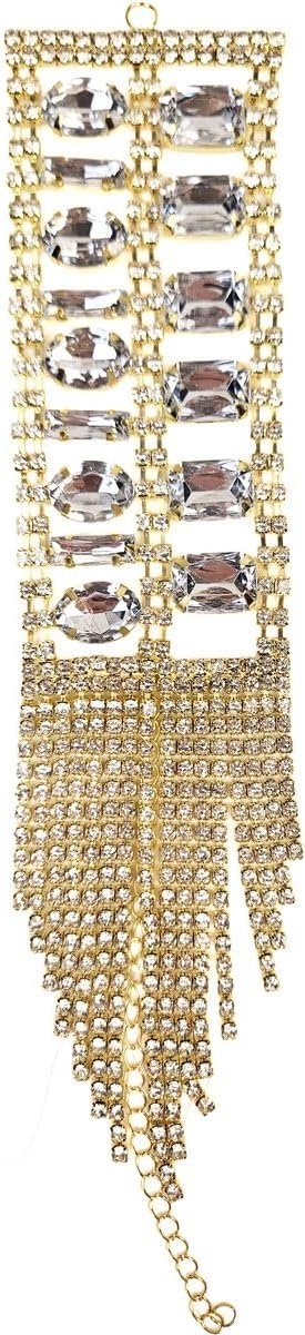Strass ketting - Breed - lint goudkleurig steentjes touw diamantjes naaien knutselen glitter