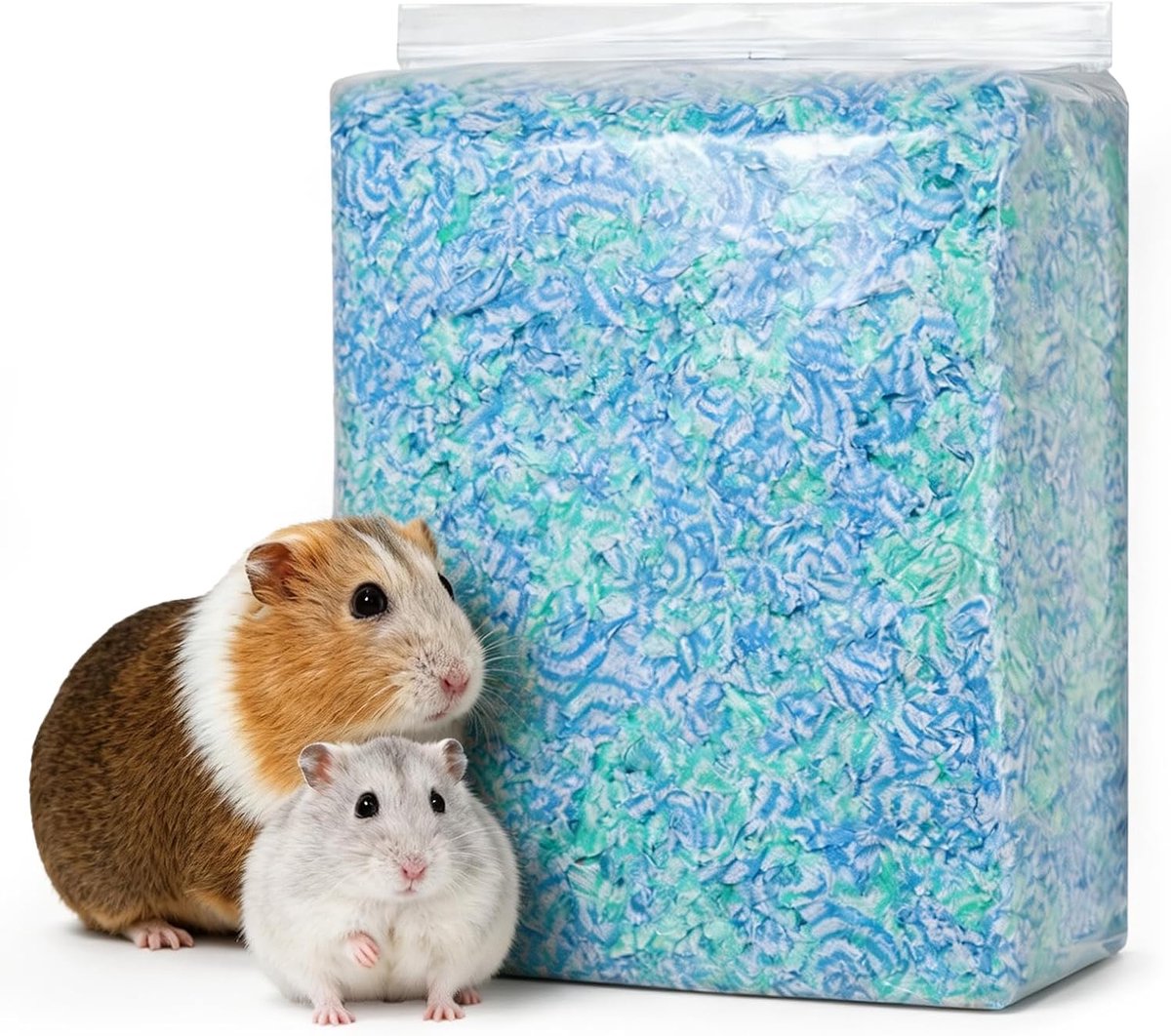 450 g, extreem hoog absorptievermogen en geurbindend, strooisel voor hamsters, konijnen, cavia's, vogels, chinchilla (blauw-groen-wit, 450 g)