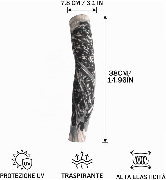 Mouwen voor mannen, armmouwen, zonwerende arm, voor Halloween, carnavalsfeest — afbeelding 2
