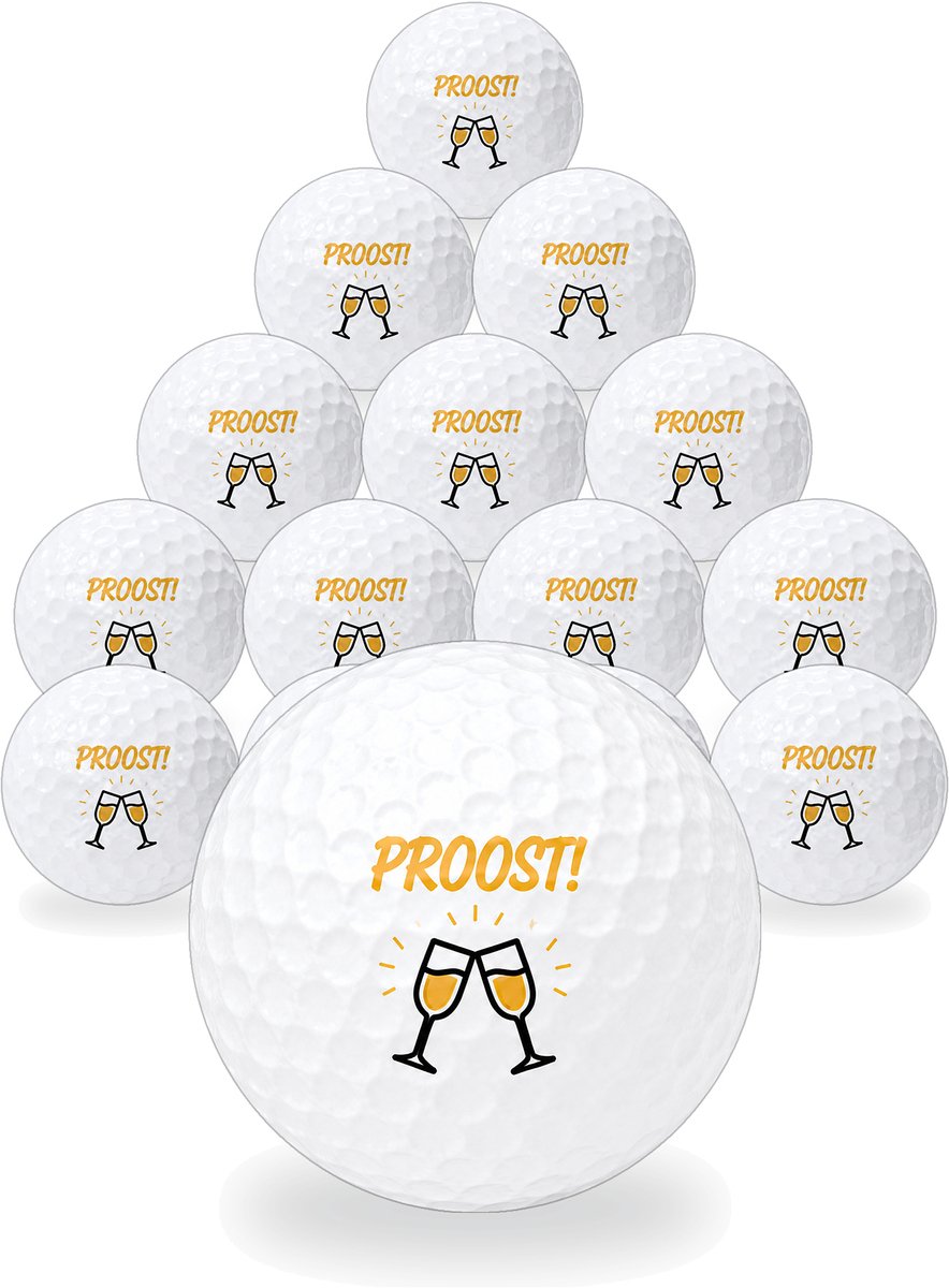 Golfballen Proost - Feest Golf Cadeau - 15 stuks - Wilson - Golfbal met Opdruk