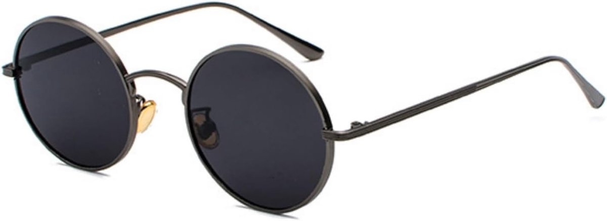 Ronde zonnebril dames heren vintage hippie goud