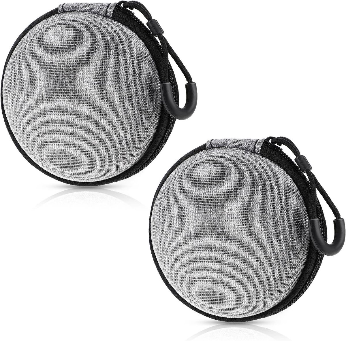Mini Hoofdtelefoon Tas - Draagbare Beschermhoes voor Hoofdtelefoons, Hard Vinyl Record Case voor Elektronische Apparaten en Reizen (2 × Rond)