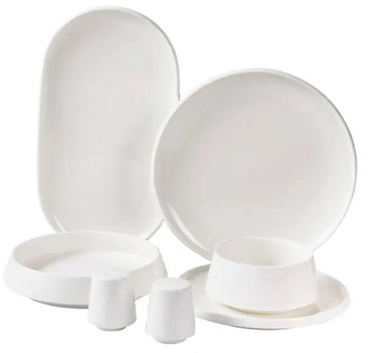 Bricard serviesset Bellon 27-delig voor 6 personen wit ovale schaal 33,6×18,6×2,7 cm