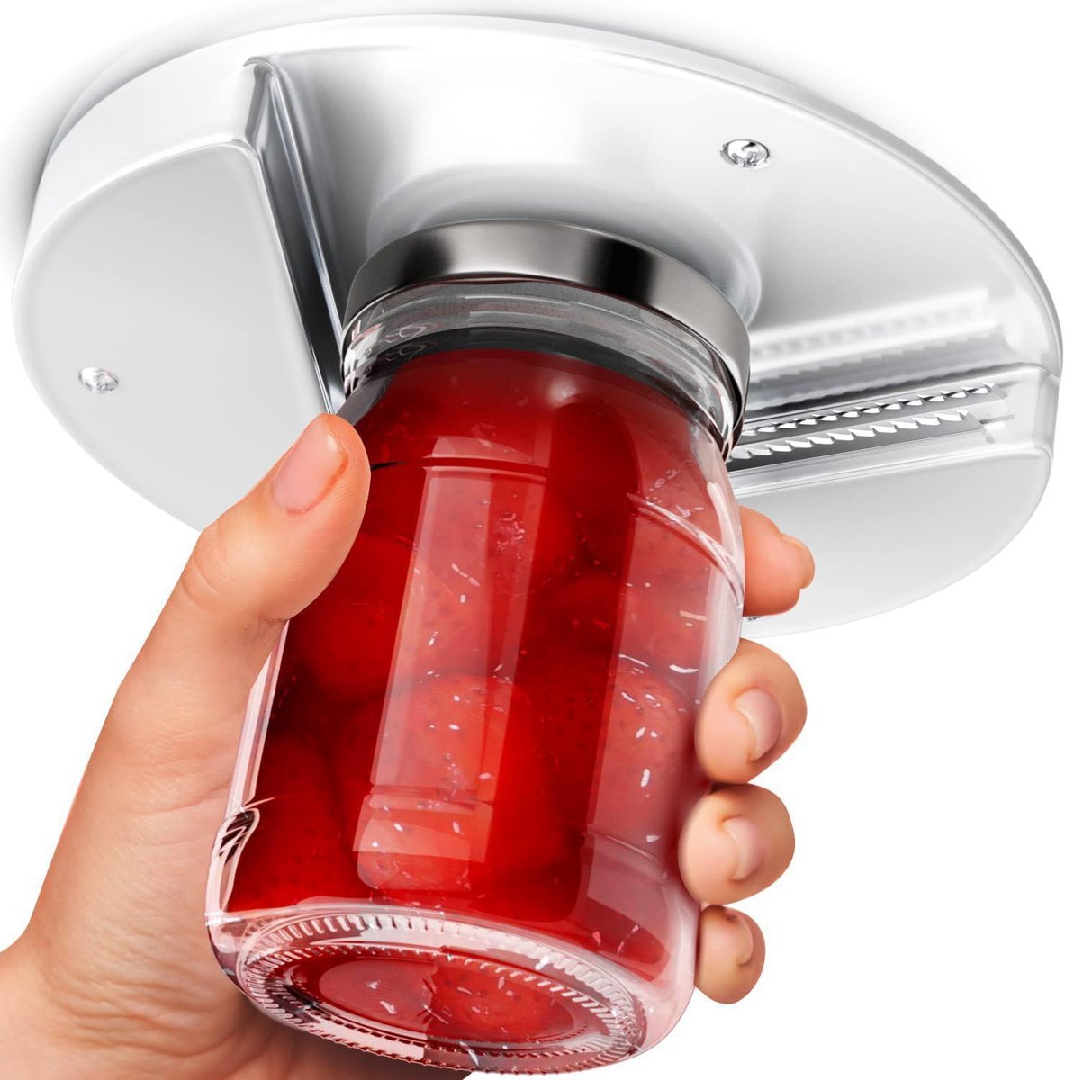 Deksel en flesopener, draaisluitopener, onderkast glasopener, flesopener, blikopener onder de toonbank, roestvrijstalen glasopener voor senioren en zwakke handen of artritische handen