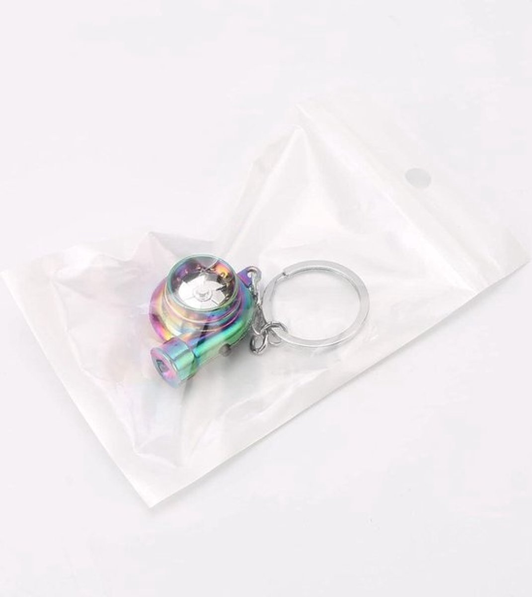 Mini Turbo Turbocompressor Sleutelhanger met Geluid en LED Licht - Metalen Sleutelhanger - Sleutelhanger met Geluid - Turbo Sleutelhanger