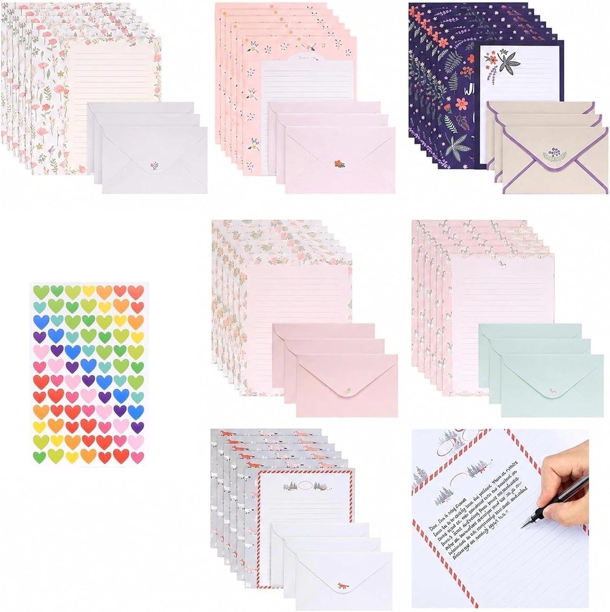 Complete Set met 36 Stukken A5 Kantoorbenodigdheden en Enveloppen voor Creatieve Projecten