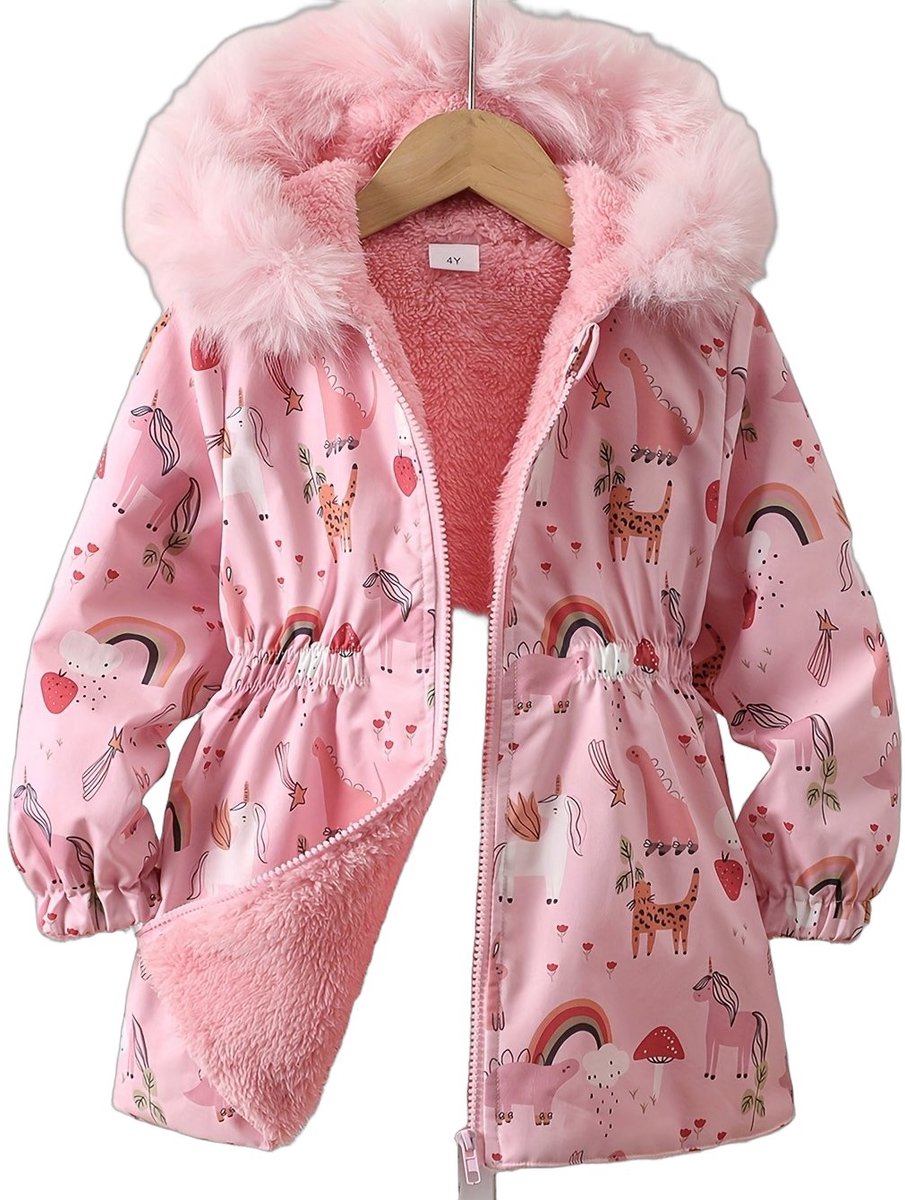 Currero Winterjas Parka Meisjes Lange Jas Meisje Wintermantel Overjas Gewatteerd Waterdicht Winter Stijlvol Mantel Kinderen Bleek Rozeachtig 6 Jaar Grijs
