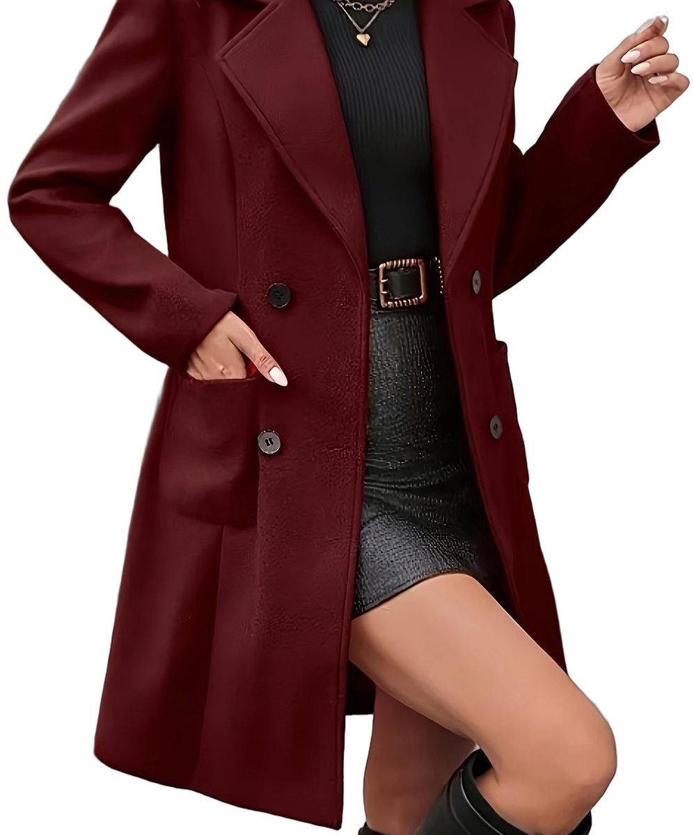 Currero Winterjas Parka Dames Lange Jas Dames Wintermantel Overjas Gewatteerd Waterdicht Winter Stijlvol Mantel Vrouwen Volwassen Bordeauxrood