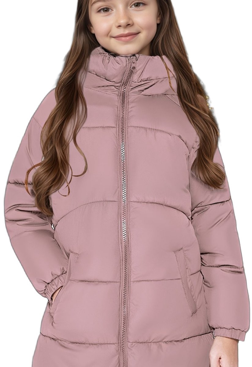 Currero Winterjas Parka Meisjes Lange Jas Meisje Wintermantel Overjas Gewatteerd Waterdicht Winter Stijlvol Mantel Kinderen 10 Jaar Roze