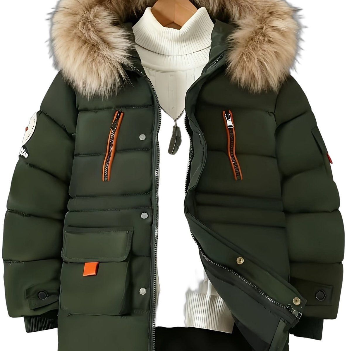 Currero Winterjas Parka Jongens Lange Jas Wintermantel Overjas Gewatteerd Waterdicht Winter Stijlvol Mantel Kinderen 9 Jaar Donkergroen