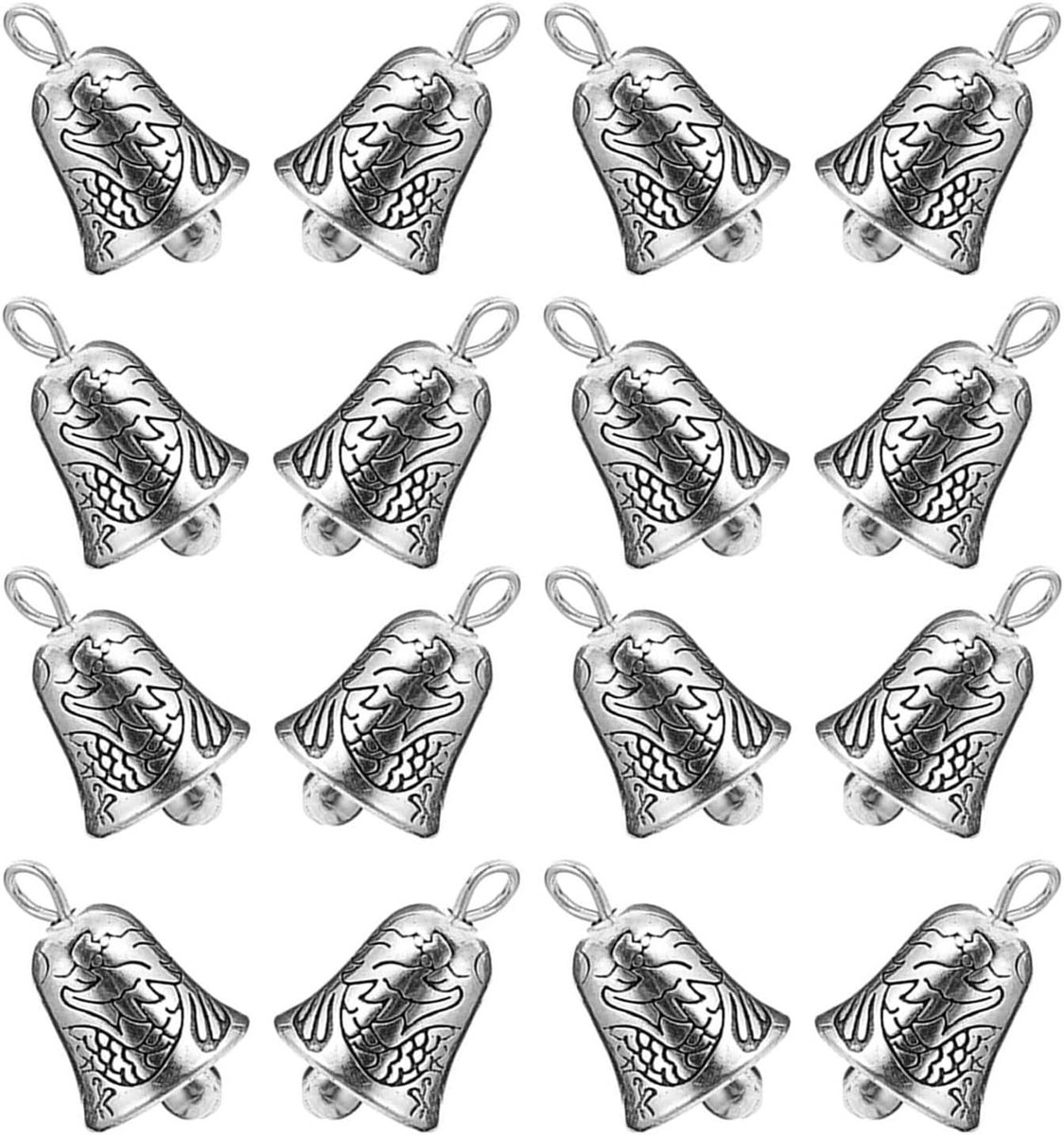 klok - kerstklokjes - kerst belletjes - Kerstboomversiering - 25 stuks - kerst versieringen - kersthangers - Kerstversieringen - kerstklokken - kerst belletjes Zilver - - kerst belletjes mini - voor Kunsthandwerk, Kerstversieringen