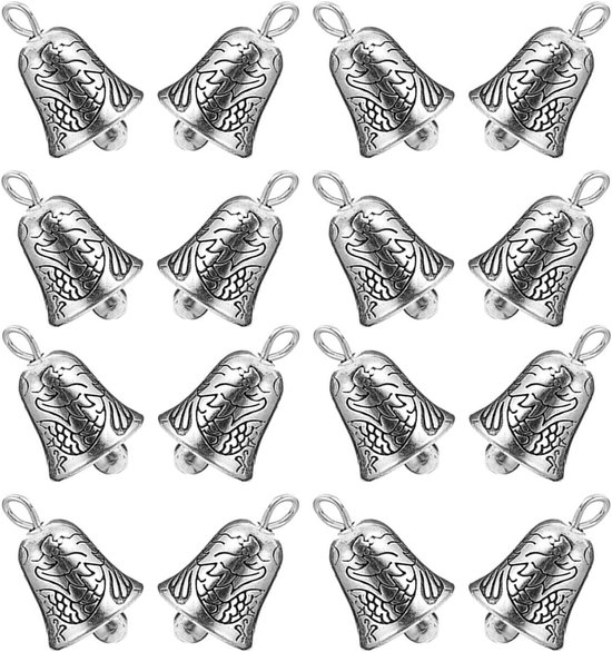 klok - kerstklokjes - kerst belletjes - Kerstboomversiering - 25 stuks - kerst versieringen - kersthangers - Kerstversieringen - kerstklokken - kerst belletjes Zilver - - kerst belletjes mini - voor Kunsthandwerk, Kerstversieringen