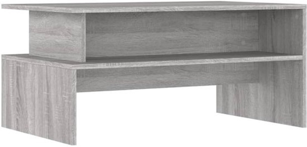 Koffietafel - Salontafel - Woonkamer Inrichten - Ruime Opbergruimte - 90x55x42.5 cm - Grijs Sonoma Eiken