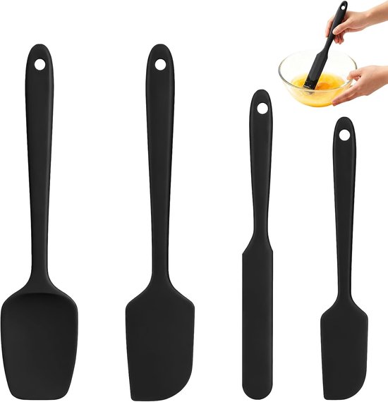 Spatels en keukenspatels van siliconen, flexibel en antiaanbaklaag, voor koken, mengen en etaleren, praktische accessoires voor al je recepten — afbeelding 5