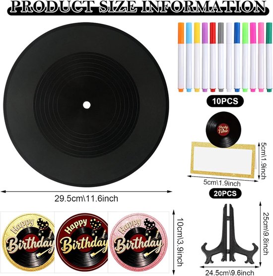 Gastenboek vinyl plaat gastenboek verjaardag decoratie verjaardag — afbeelding 2