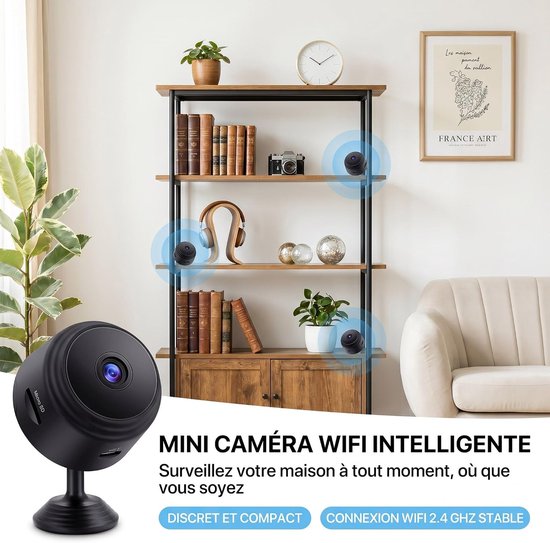 Draadloze WiFi-beveiligingscamera voor binnen en buiten 1080P - Bewegingsdetectie, nachtzicht, alarm, mini-binnencamera voor huis, tuin, kantoor — afbeelding 5