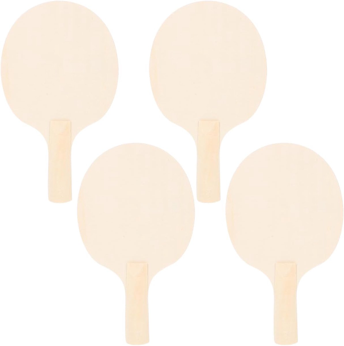 unieke tafeltennisbatjes. 4 onbeschilderde houten spaties om te beschilderen en te knutselen voor spelers