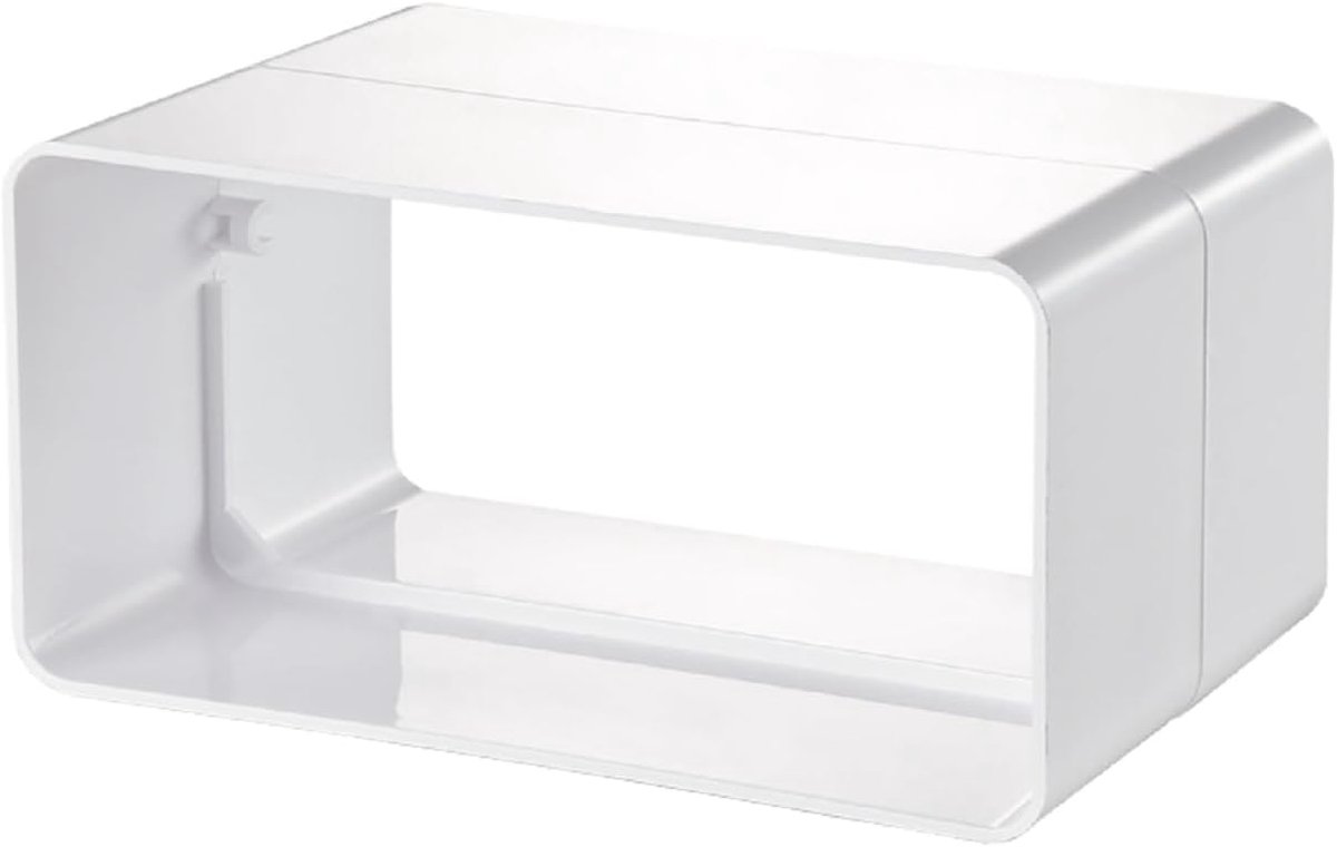 110x55mm plat kanaal rechthoekige buisconnector ventilatiesysteem verwarming koeling airconditioning ventilatiesysteem wit platte kanaalconnector