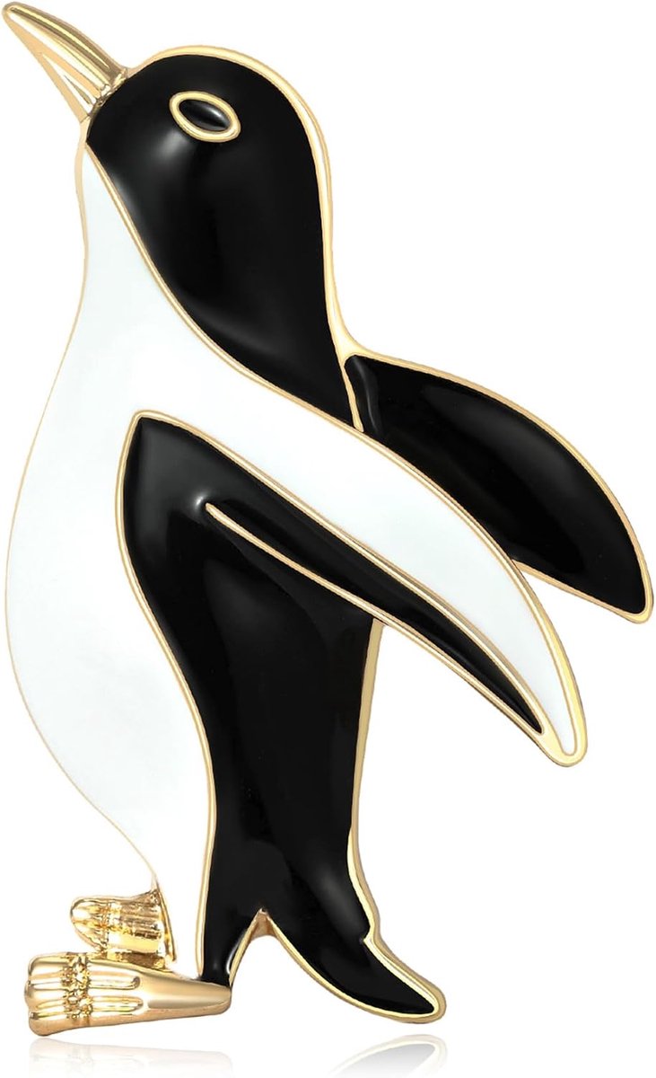 Emaille pinguïn broche zinklegering dieren pinnen dames lichtgewicht revers tassen accessoires bedels