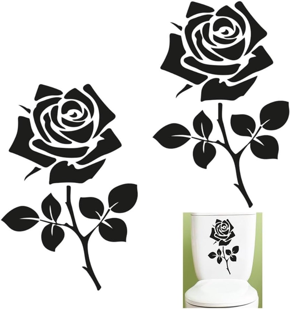 2 stuks wc-deksel stickers toiletten bloemen tattoo, stickers toilet toiletdeksel badkamer ornament wandtattoo toiletdeksel deursticker autosticker deur