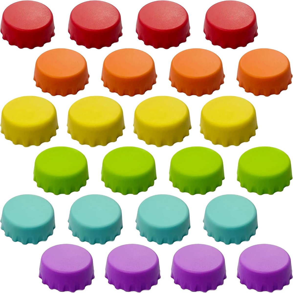 Flessenafsluiting voor bierflesjes, 24 stuks Silicone, Kleurrijk