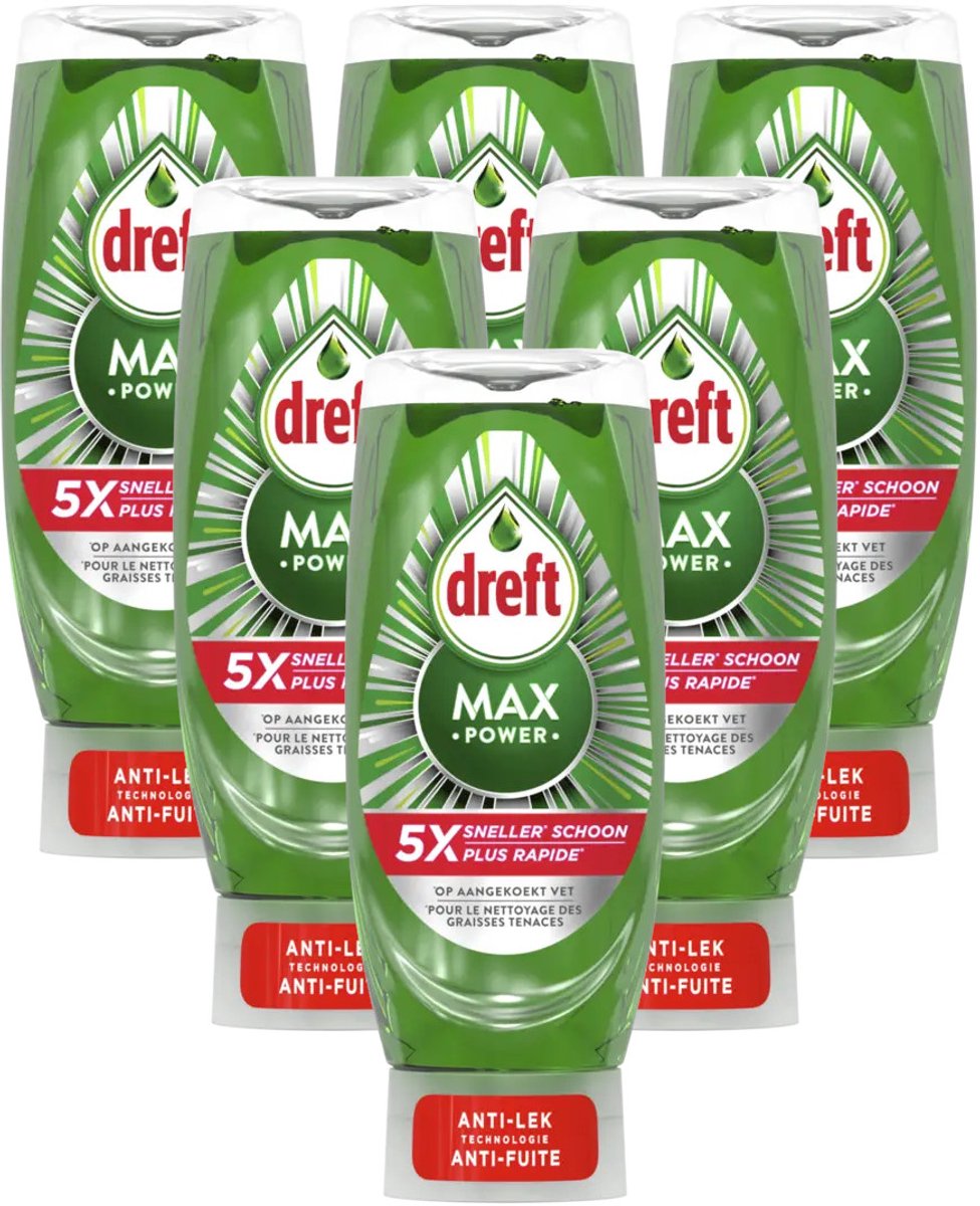 Dreft Max Power Anti-Lek - Multipack - Afwasmiddel - 2700ml (6x450ml)