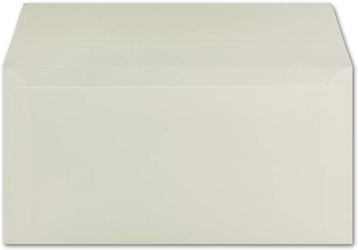 DIN lang 90 g/m2 110 x 220 mm compleet gekleurd papier kleefstrip rechte klep 100 Stück Crème - DIN lang