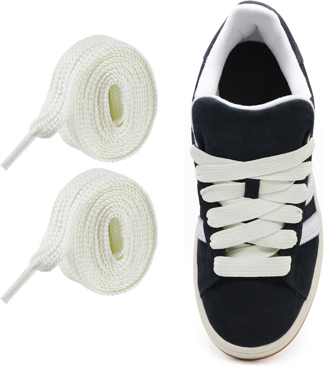 Schoenveters 17mm Voor Sneakers Polyester - Vervangende Platte Schoenveters Voor Sport, Sneakers, Dagelijks (Flat Shoelace)