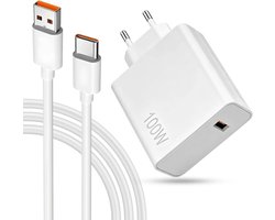 100 W USB C-oplader voor Xiaomi Poco F8 Pro F8 Ultra M8 17Pro Max Poco F6 X7 Pro, snellader USB Power mobiele telefoon laders met 2M 6A oplaadkabel voor Redmi Note 15pro+ K90 K90Promax