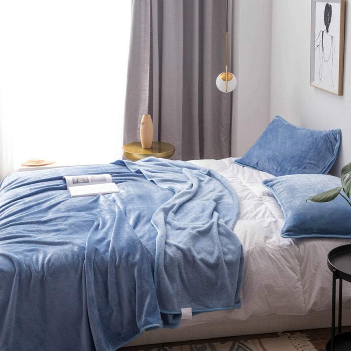 Fleece werpdekens Reisformaat - Superzachte donzige warme stevige bedspreien voor bank Microfiber deken -2_150x200cm